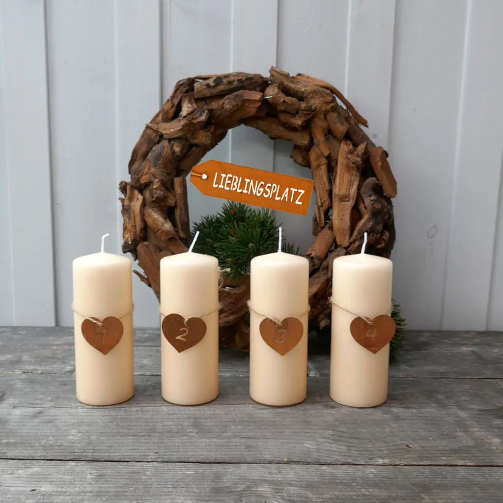 Adventszahlen 'Herz' Aus Metall Mit Rostfinish 4er-Set 1 Adventszahlen 'Herz' Aus Metall Mit Rostfinish 4er-Set
