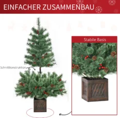 HOMCOM Künstlicher Weihnachtsbaum 1,8 M Christbaum Tannenbaum Mit Topf Und Deko PVC Metall Grün 90 X 90 X 180 Cm -Künstliche Weihnachtsbäume das Geschäft 94949f1ecd59fde367dfeb7ec76454a6
