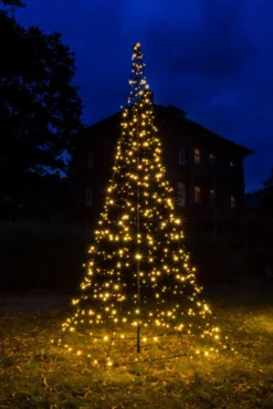 FHS Weihnachtsbaum 400cm 640 LEDs Warmweiß Davon 128 Blinkend Ø190cm Metallgestell
