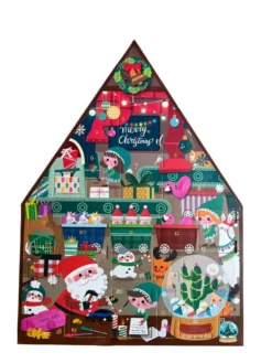 Adventskalender Mit Radiergummi, Motiv Haus, 32x26x5cm, Kalender Advent