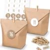 Itenga SET Adventskalender 24x Tüten + Klammern + Zahlensticker (Z32)
