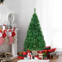 COSTWAY 150cm Künstlicher Weihnachtsbaum, Tannenbaum Mit Metallständer, Christbaum PVC Nadeln, Kunstbaum Weihnachten Ideal Für Zuhause, Büro, Geschäfte Und Hotels, Grün