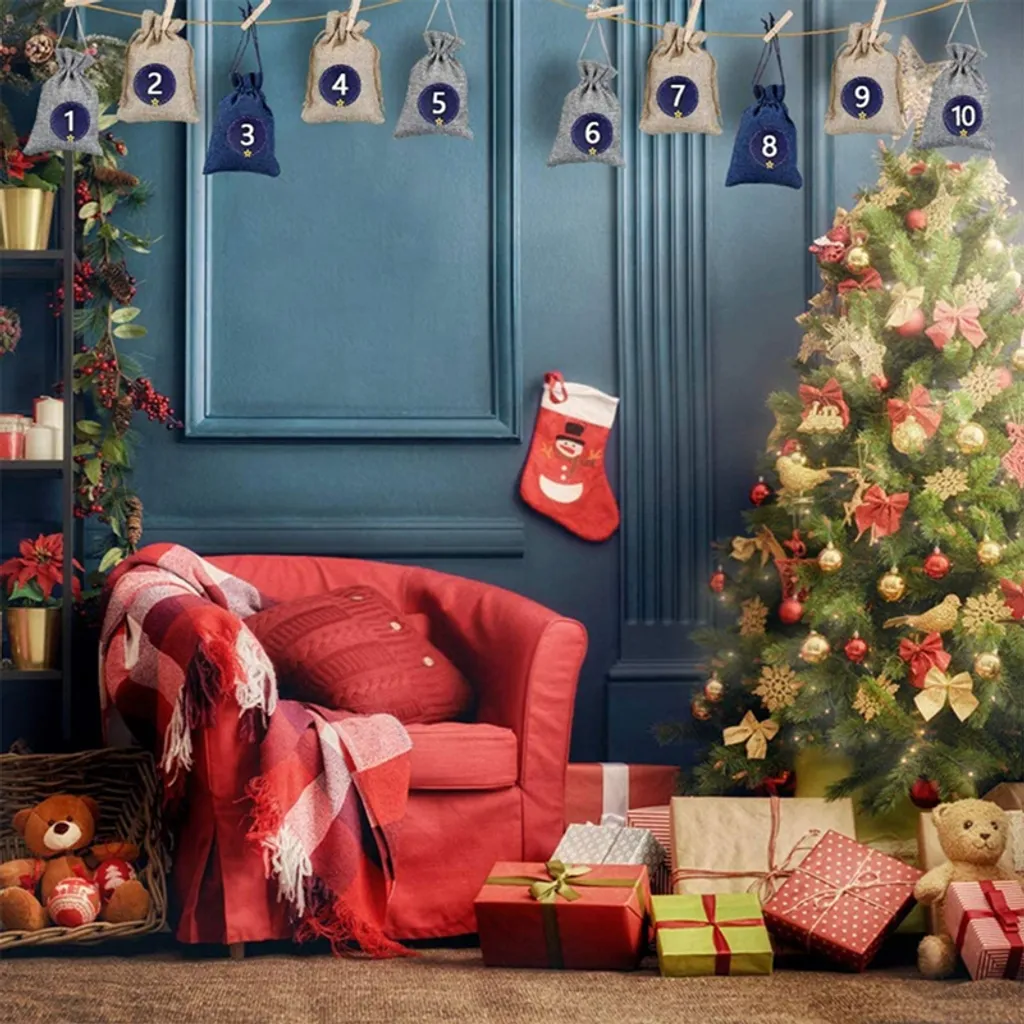 Adventskalender Zum Befüllen 24 Geschenktüten + 24 Aufkleber Stoffbeutel DIY 2 Adventskalender Zum Befüllen 24 Geschenktüten + 24 Aufkleber Stoffbeutel DIY – Bild 2