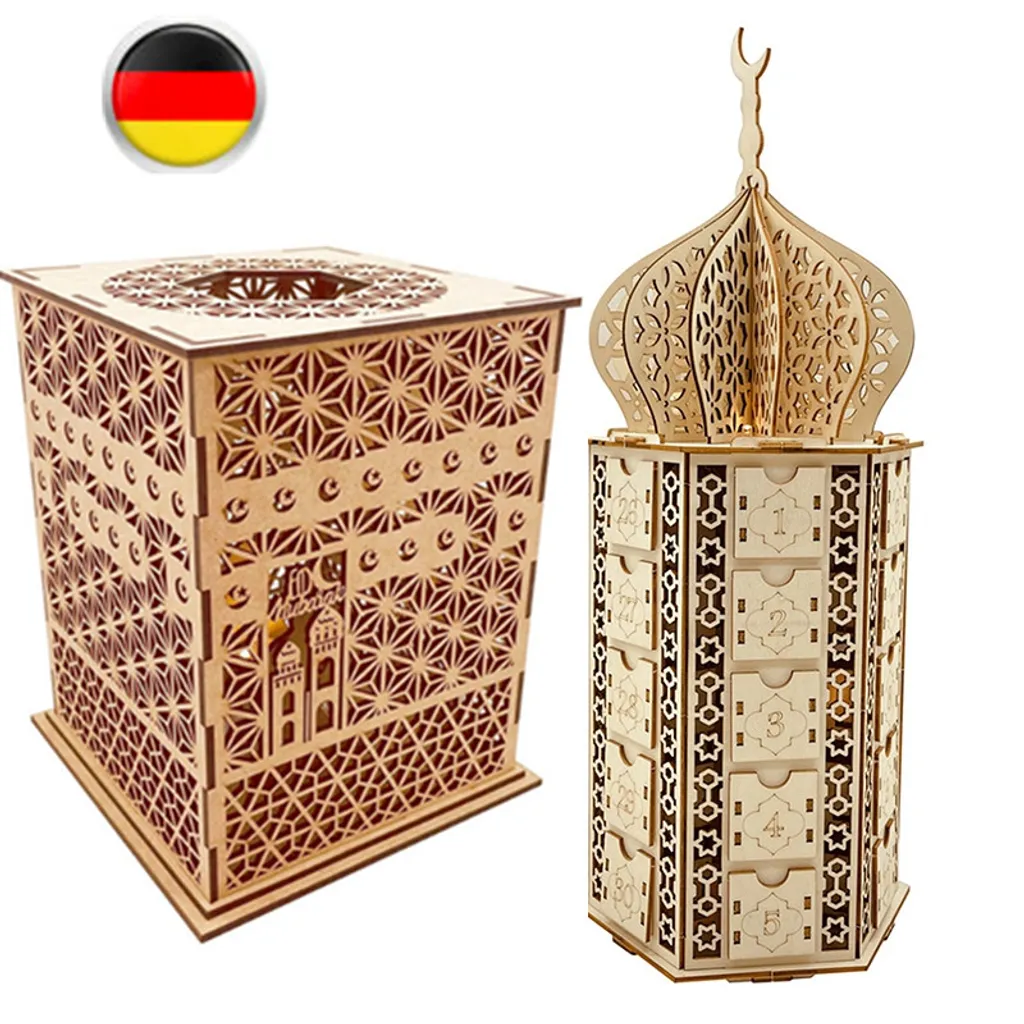 2 STK LED Ramadan Kalender Holz Eid Mubarak Ramadan Muslim Islamisch LED Adventskalender 2 2 STK LED Ramadan Kalender Holz Eid Mubarak Ramadan Muslim Islamisch LED Adventskalender – Bild 2