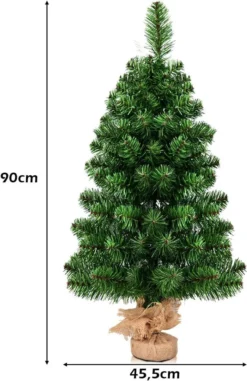 COSTWAY 90cm Künstlicher Weihnachtsbaum, Tannenbaum Mit Zementbasis, Christbaum PVC Nadeln, Kunstbaum Weihnachten Ideal Für Zuhause, Büro, Geschäfte Und Hotels, Grün -Künstliche Weihnachtsbäume das Geschäft a85974a135c1d729e7d29890fb0f2905