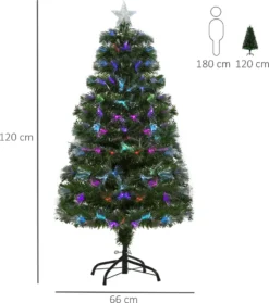 HOMCOM Weihnachtsbaum 1,2 M Christbaum Kunsttanne 130 Zweige Metallfuß PVC Mehrfarbige Lichteffekte Ø66 X 120H Cm -Künstliche Weihnachtsbäume das Geschäft a864ad3defccb86aebb312b53cea8e61
