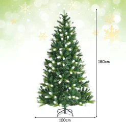 COSTWAY 180cm Weihnachtsbaum, Künstlicher Tannenbaum Mit 850 PVC-Zweigen, Klappbarer Metallständer, Winterliche Christbaum Für Festdekoration Indoor Outdoor -Künstliche Weihnachtsbäume das Geschäft b45f62f881563a99ce8a97b5b6865e81