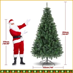 210 Cm Künstlicher Weihnachtsbaum, Partybaum Mit Klappbaren Zweigen Und Metallständer, 960 Zweigspitzen, Einfache Montage, Grün, Weihnachtsdekoration Für Büro Und Wohnzimmer -Künstliche Weihnachtsbäume das Geschäft b6032a2f03dab2f3cd373eefa3fff17b