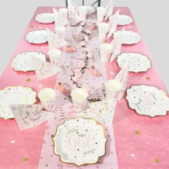 Babyparty Tischdeko Set Mädchen Bis 10 Gäste - Goldherzchen