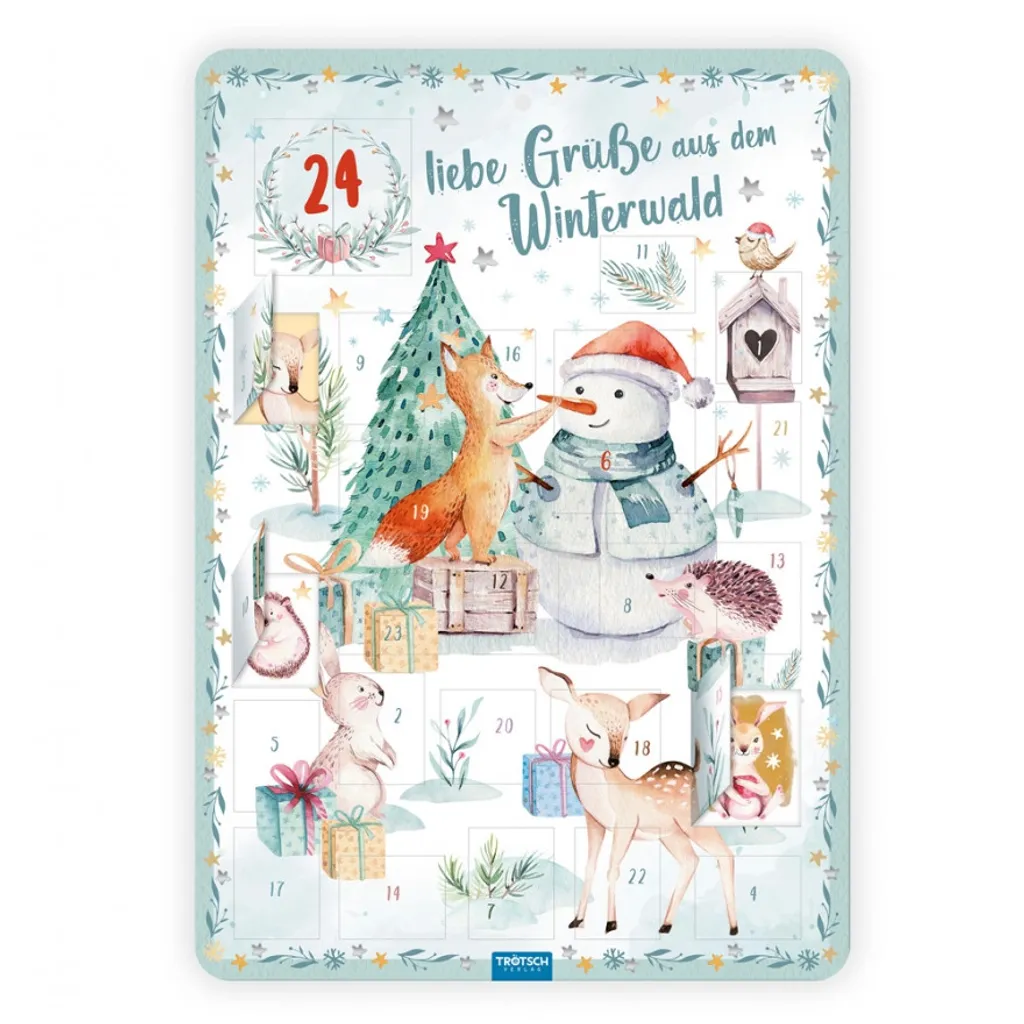 Adventskalender Winterwald Für Kinder Mit Extra Ausmalbild Gr. A4 2 Adventskalender Winterwald Für Kinder Mit Extra Ausmalbild Gr. A4 – Bild 2