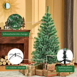 HOMCOM Künstlicher Weihnachtsbaum 1,5 M Christbaum Tannenbaum 416 Äste Metallfuß PET Grün -Künstliche Weihnachtsbäume das Geschäft be771d8b2c8b9e793b06335874c2767d