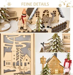 HOMCOM Weihnachts-Adventskalender Mit 24 Zugkästen Weihnachtskalender Mit LED-Lichtern Adventskalenderbox Sperrholz-Platte Naturholz 25 X 20 X 29 Cm -Künstliche Weihnachtsbäume das Geschäft bf6c03c47f58d7807be422b1449966a3
