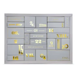 Design Adventskalender (leer, 51cm Breit, Goldprägung) Zum Selbst Befüllen