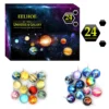 24 Tage Weihnachten Adventskalender, 2022 Weihnachts Countdown Kalender Blinde Box Mit 24 Stk Kosmische Planeten, Weihnachtsgeschenk Für Junge Und Mädchen