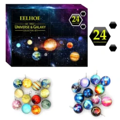 24 Tage Weihnachten Adventskalender, 2022 Weihnachts Countdown Kalender Blinde Box Mit 24 Stk Kosmische Planeten, Weihnachtsgeschenk Für Junge Und Mädchen