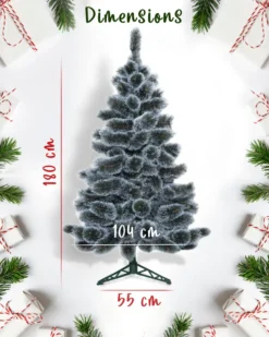 Saska Garden Weihnachtsbaum Künstlich 180cm - Schöne Weihnachtsdeko - PVC Künstlicher Weihnachtsbaum - Tannenbaum Künstlich Mit Schnee-Effekt -Künstliche Weihnachtsbäume das Geschäft c64cb0348b1b6dea6eacc2163f401593