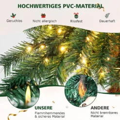 COSTWAY 150 Cm Künstliche Palme Beleuchtet, Kunstbaum Mit 150 LED-Lichtern In Warmweiß, LED Baum Mit 63 Spitzen & Metallständer, Lichterbaum Für Weihnachten & Terrasse, Innen- Und Außendekoration 9 COSTWAY 150 Cm Künstliche Palme Beleuchtet, Kunstbaum Mit 150 LED-Lichtern In Warmweiß, LED Baum Mit 63 Spitzen & Metallständer, Lichterbaum Für Weihnachten & Terrasse, Innen- Und Außendekoration -Künstliche Weihnachtsbäume das Geschäft c90b62d9b5d2f142207ab9b5d66b01a1