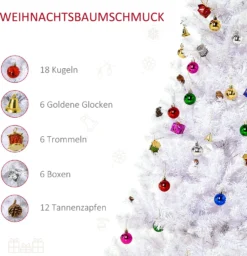 HOMCOM Weihnachtsbaum Künstlicher Christbaum Tannenbaum Baum 150cm Mit Ständer Inkl. Nachbildung (150cm, Weiß/Weihnachtsbaum 1) -Künstliche Weihnachtsbäume das Geschäft c92af14953b6e2cc5d1ac0450c750700
