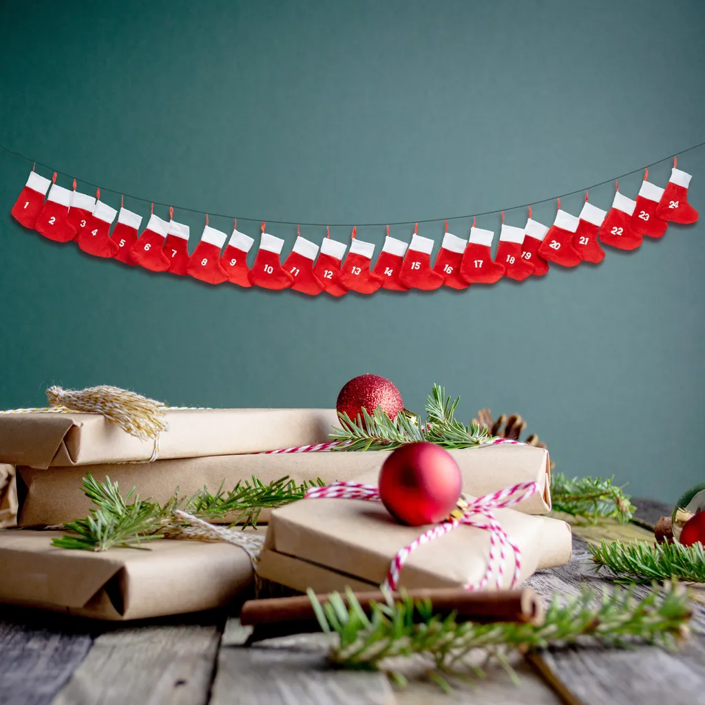 Adventskalender Socken Rot Zum Befüllen 7 Adventskalender Socken Rot Zum Befüllen – Bild 7