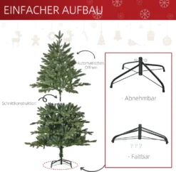 HOMCOM Künstlicher Weihnachtsbaum 1,5 M Christbaum Tannenbaum PVC PE Metall Grün Ø105 X 150 Cm -Künstliche Weihnachtsbäume das Geschäft ce8c4329d2a6ae94339c6d70ded76f15