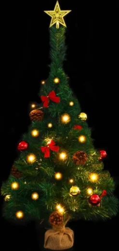 VidaXL Künstlicher Weihnachtsbaum Mit Kugeln Und LEDs Grün 64 Cm -Künstliche Weihnachtsbäume das Geschäft cf41dbf5eb1c55c40cadd83f3ab290f9