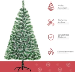 HOMCOM Künstlicher Weihnachtsbaum 1,5 M Christbaum Tannenbaum 416 Äste Metallfuß PET Grün -Künstliche Weihnachtsbäume das Geschäft d1d4746331191347c9269b58f2c51f02
