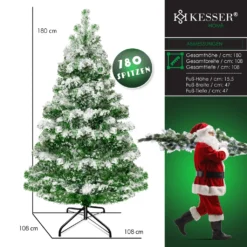 KESSER® Weihnachtsbaum Künstlich Tannenbaum Edeltanne Spritzguss PE, Größe:180cm (Schnee) -Künstliche Weihnachtsbäume das Geschäft d414dd02a351ee013d309ca702d4bc66