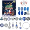 Adventskalender 2022, Kinderschmuck Mit 22 Charms Und 2 Armbändern Weihnachtskalender Für Jungen, Mädchen, Kinder, Weihnachten Advent Calendar Weihnachtsgeschenk Blau