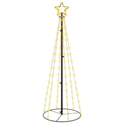 VidaXL LED-Weihnachtsbaum Kegelform Warmweiß 108 LEDs 70x180 Cm