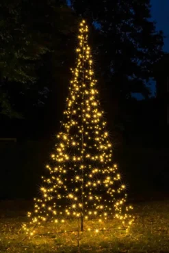 FHS Weihnachtsbaum 300cm 480 LEDs Warmweiß Davon 96 Blinkend Ø170cm Metallgestell