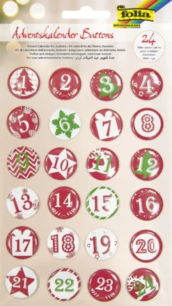 Folia Adventskalender "Buttons" Aus Blech 1-24