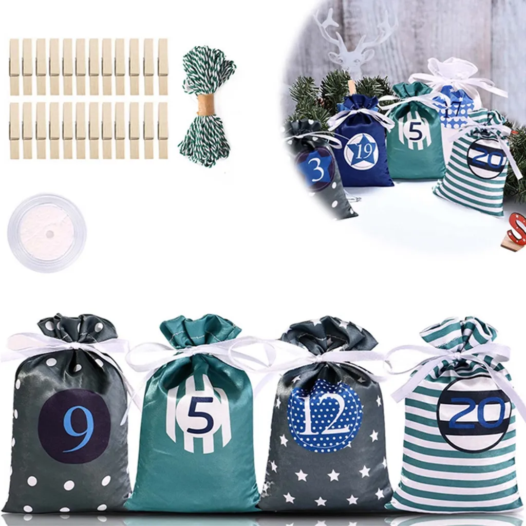 24 Stück Adventskalender Zum Befüllen Weihnachtskalender Weihnachten Säckchen,Adventskalender 2022, Rot 3 24 Stück Adventskalender Zum Befüllen Weihnachtskalender Weihnachten Säckchen,Adventskalender 2022, Rot – Bild 3