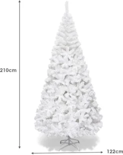COSTWAY 210cm Künstlicher Weihnachtsbaum Mit 950 Spitzen, PVC Nadeln & Metallständer, Tannenbaum, Christbaum Ideal Für Zuhause, Büro & Geschäfte, Weiß -Künstliche Weihnachtsbäume das Geschäft de8f7a8330ce355c4d6740cabb50a82c