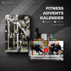 Fitness Adventskalender HERO BODY Proteinreiche Snacks, Fitness Tools, 24x Video Workouts -Künstliche Weihnachtsbäume das Geschäft df89cd6a556bab7b47dafed2ae872d94