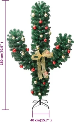 VidaXL Weihnachtskaktus Mit Ständer Und LED Grün 180 Cm PVC -Künstliche Weihnachtsbäume das Geschäft df98d6615b24340775db36257d80099a