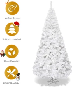 COSTWAY 210cm Künstlicher Weihnachtsbaum Mit 950 Spitzen, PVC Nadeln & Metallständer, Tannenbaum, Christbaum Ideal Für Zuhause, Büro & Geschäfte, Weiß -Künstliche Weihnachtsbäume das Geschäft e3d2543a0c83336775f6ae1accfc8078