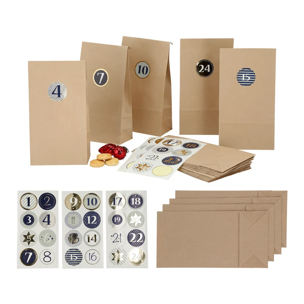 Adventskalender Zum Befüllen Stern 24 Papiertüten Aufkleber Zahlen Bastelset 72tlg. Wäscheklammern 4 Adventskalender Zum Befüllen Stern 24 Papiertüten Aufkleber Zahlen Bastelset 72tlg. Wäscheklammern – Bild 4