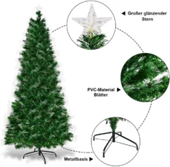 COSTWAY 210cm LED Künstlicher Weihnachtsbaum Mit Automatischer Lichtmodi, Glasfaser-Farbwechsler & Metallständer Tannenbaum Grün -Künstliche Weihnachtsbäume das Geschäft e65ea74d24715e7dcefd08613c8a1f8b