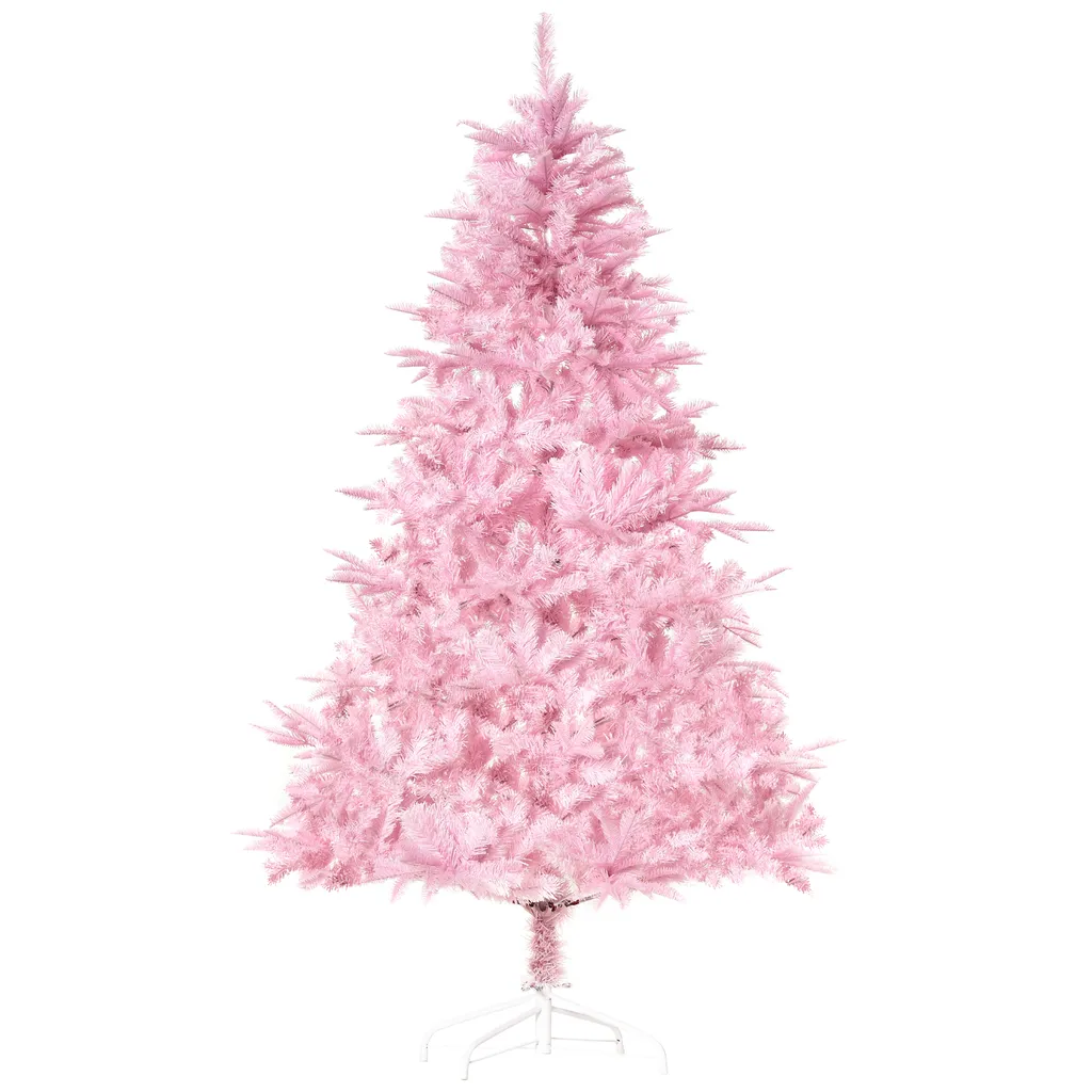 HOMCOM Künstlicher Weihnachtsbaum 1,5 M Christbaum Mit Abnehmbarer Und Faltbarer Basis Tannenbaum Einfacher Aufbau 576 Äste Flammhemmend Automatisch PVC Rosa Ø75 X 150 Cm 1 HOMCOM Künstlicher Weihnachtsbaum 1,5 M Christbaum Mit Abnehmbarer Und Faltbarer Basis Tannenbaum Einfacher Aufbau 576 Äste Flammhemmend Automatisch PVC Rosa Ø75 X 150 Cm