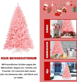 COSTWAY 180cm Künstlicher Weihnachtsbaum Rosa, Tannenbaum Mit Metallständer, Christbaum 1036 Spitzen PVC Spitzen, Kunstbaum Weihnachten Klappsystem Ideal Für Zuhause, Büro, Geschäfte Und Hotels 8 COSTWAY 180cm Künstlicher Weihnachtsbaum Rosa, Tannenbaum Mit Metallständer, Christbaum 1036 Spitzen PVC Spitzen, Kunstbaum Weihnachten Klappsystem Ideal Für Zuhause, Büro, Geschäfte Und Hotels -Künstliche Weihnachtsbäume das Geschäft e85e40ee0f0c89f03db1981c2e35ab0f