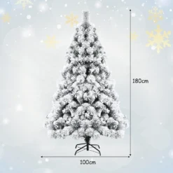 COSTWAY 180cm Künstlicher Weihnachtsbaum Mit Schnee, Verschneiter Christbaum 568 PVC-Zweigen Mit Metallständer, Schneebedeckter Tannenbaum Weiß 9 COSTWAY 180cm Künstlicher Weihnachtsbaum Mit Schnee, Verschneiter Christbaum 568 PVC-Zweigen Mit Metallständer, Schneebedeckter Tannenbaum Weiß -Künstliche Weihnachtsbäume das Geschäft e8c695242531e1ed68adf260b67e5e49
