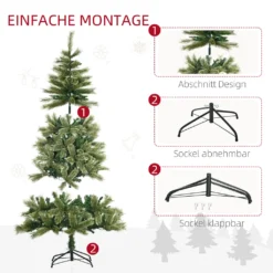 HOMCOM 180 Cm Weihnachtsbaum Mit Standfuß Künstlich Naturgetreu Tannenbaum Mit 586 Astspitzen 240 LED-Leuchten Weiß Lichtfarbe Für Weihnachtsfest PVC Eisen Grün -Künstliche Weihnachtsbäume das Geschäft ed4d2edf4f03215199191d5a5847a822