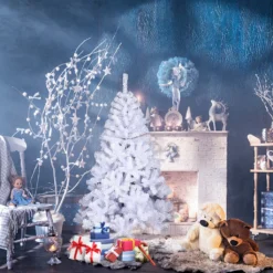 EINFEBEN 150cm Weihnachtsbaum Kuenstlicher Kunstbaum Tannenbaum Deko Christbaum PVC Künstliche Weihnachtsbäume,Weiß -Künstliche Weihnachtsbäume das Geschäft eeeb34b8790982973c4ca91bd7fac522