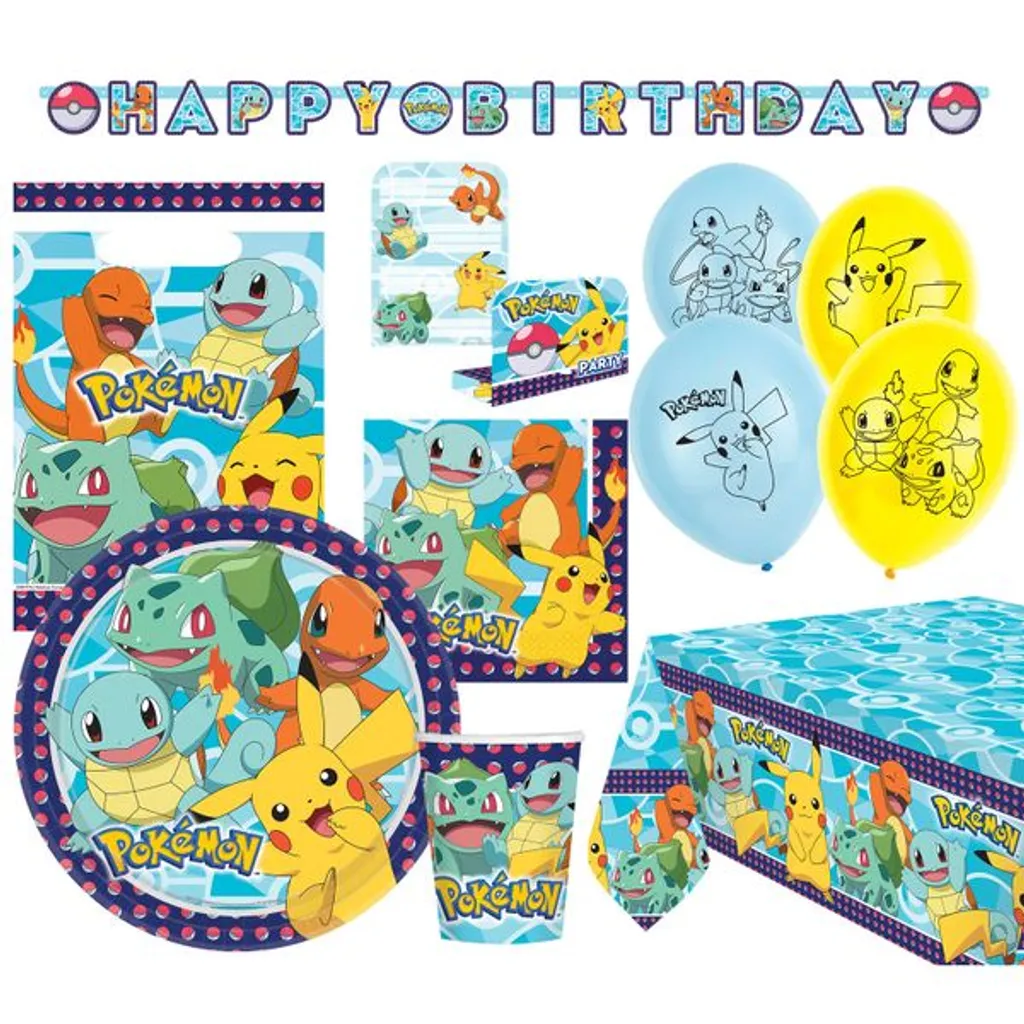 Amscan Party-Paket Pokemon Junior 56 Stück 2 Amscan Party-Paket Pokemon Junior 56 Stück – Bild 2