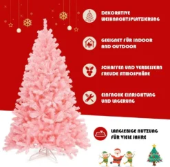 COSTWAY 180cm Künstlicher Weihnachtsbaum Rosa, Tannenbaum Mit Metallständer, Christbaum 1036 Spitzen PVC Spitzen, Kunstbaum Weihnachten Klappsystem Ideal Für Zuhause, Büro, Geschäfte Und Hotels 7 COSTWAY 180cm Künstlicher Weihnachtsbaum Rosa, Tannenbaum Mit Metallständer, Christbaum 1036 Spitzen PVC Spitzen, Kunstbaum Weihnachten Klappsystem Ideal Für Zuhause, Büro, Geschäfte Und Hotels -Künstliche Weihnachtsbäume das Geschäft f7078b4d0eaddebf2076395500a65cb6