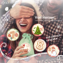 KESSER® Adventskalender Zum Befüllen 24 Jutebeutel Gedruckte Stoffbeutel Kinder Weihnachtskalender Zum Selber Befüllen Inkl.. 24x Schildchen + 1 Großer Aufbewahrungsbeutel Stoff, Farbe:Pink, Größe:14x10cm -Künstliche Weihnachtsbäume das Geschäft f77b12a48ef0150e8c321284e6ebb8d7