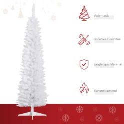 HOMCOM Weihnachtsbaum Tannenbaum Mit Kunststoffständer 390 Spitzen Weiß Ø55 X 180 Cm -Künstliche Weihnachtsbäume das Geschäft f82acd2c598c8207fdad418cf4d3ec26