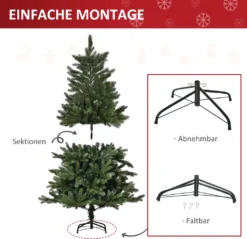 HOMCOM Künstlicher Weihnachtsbaum 1,5 M Christbaum Tannenbaum PVC PE Metall Grün Ø75 X 150 Cm -Künstliche Weihnachtsbäume das Geschäft f8737d5200feae4da88b0c3a2bec4c66