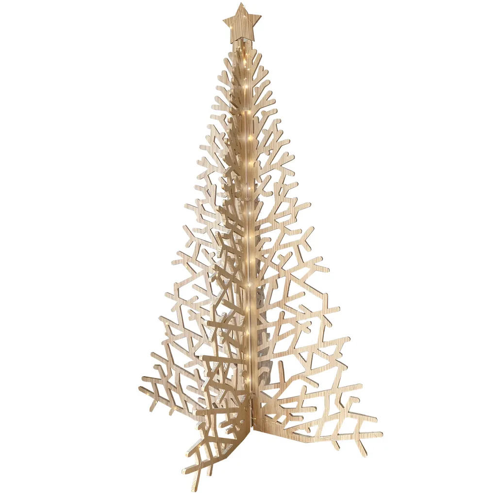 Holz Weihnachtsbaum Tannenbaum Minimalistisch 174 Cm Inkl. Lichterkette 1 Holz Weihnachtsbaum Tannenbaum Minimalistisch 174 Cm Inkl. Lichterkette
