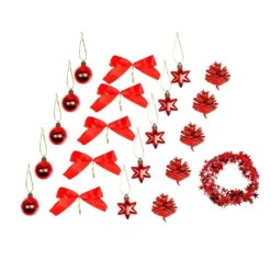 Künstlicher Weihnachtsbaum Geschmückt Mit Beleuchtung LED Timer Innen 75cm Rot -Künstliche Weihnachtsbäume das Geschäft fd3461a9373b544fd2202307130dc464